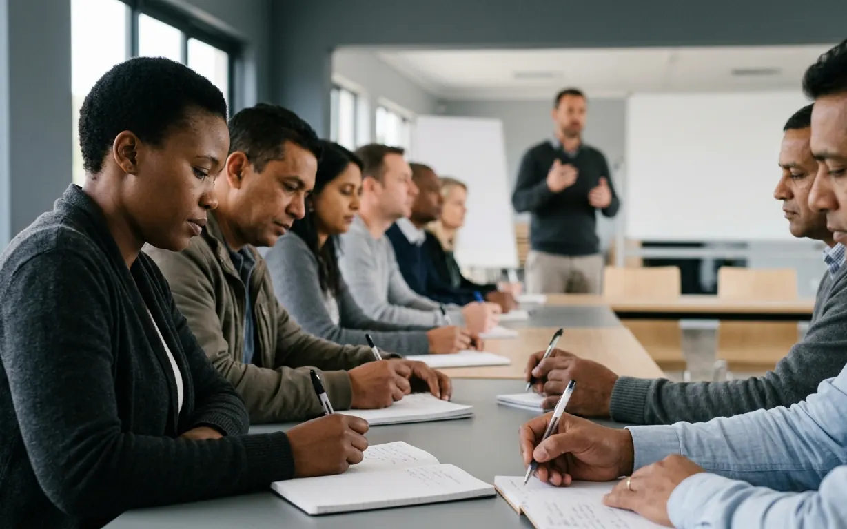 Learners in a training session