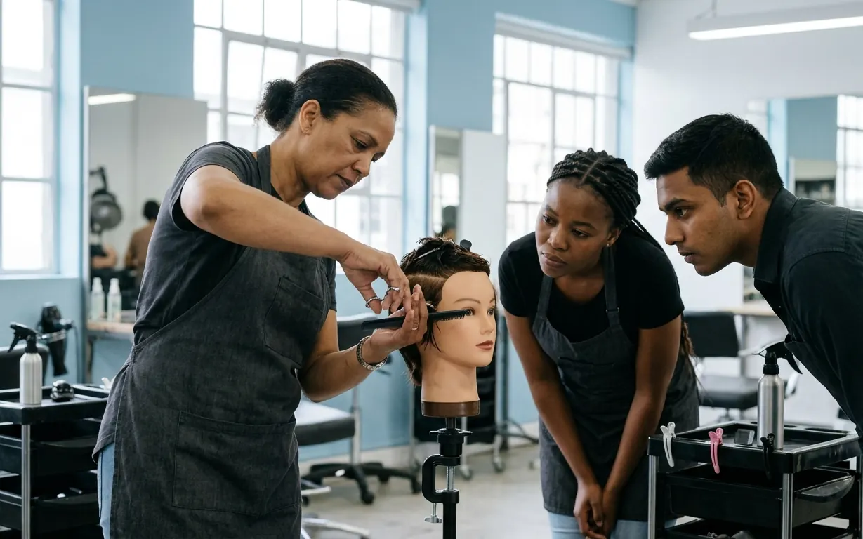 Hair training in a salon